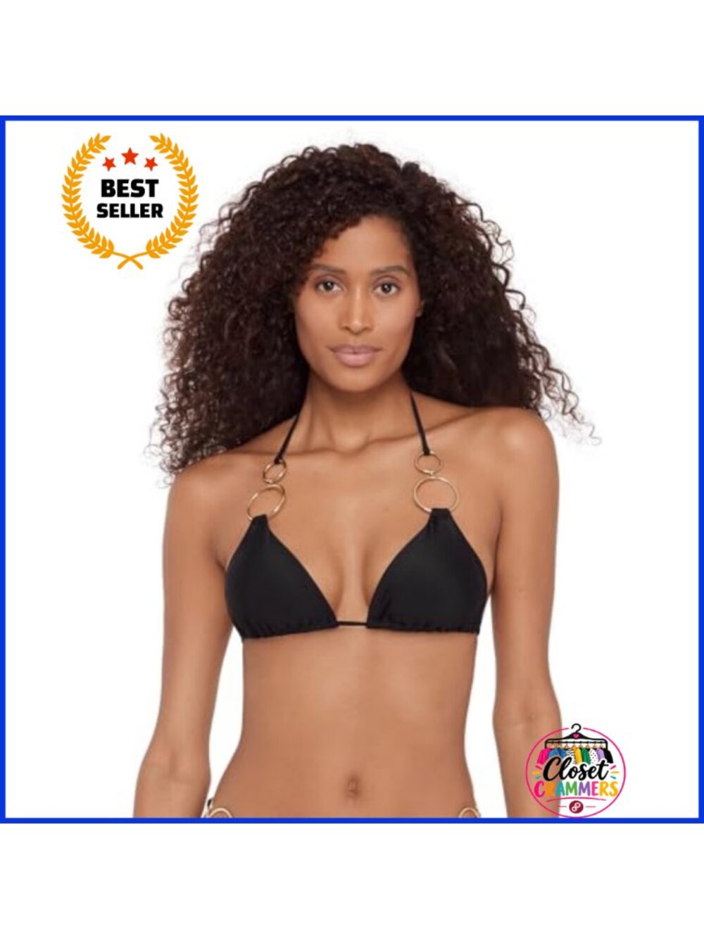 Adjustable Halter Tie Triangle Bikini Top Removable Cups Sleeveless